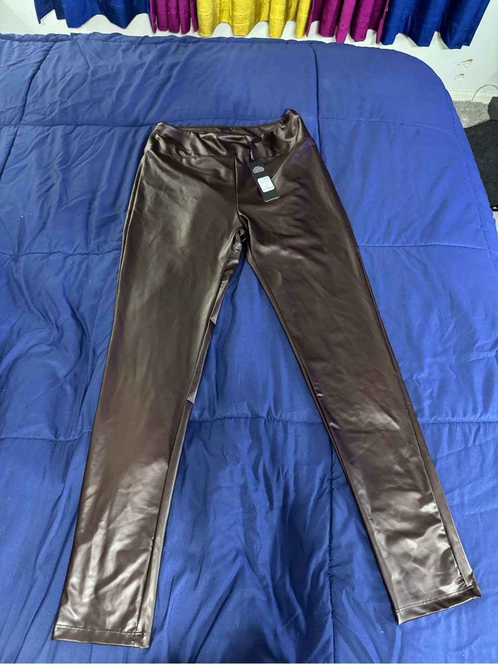 Fashion Nova Chocolate Faux Leather Leggings L NWT